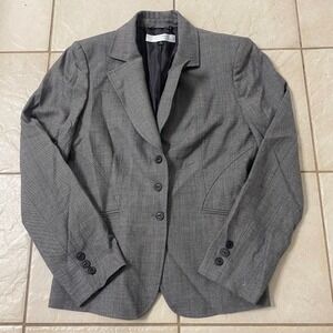 Tahari Arthur S Levine Women Grey Single Breasted Blazer Suit Jacket Size 6